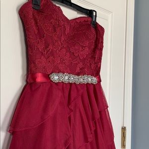Short Red Homecoming Dress.